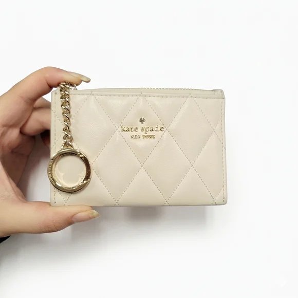 Kate Spade New York Quilted Carey Card Holder Keychain - Picture 1 of 10